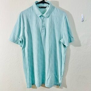 Travis Mathew Aqua Polo Shirt Men Large Activewear Golf lightweight Athletic